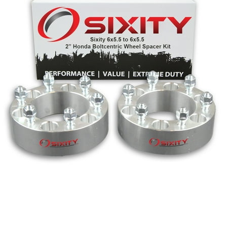 Sixity Auto 2 pc 2" 6x5.5 Wheel Spacers compatible with Honda Passport M12x1.5mm 1.25in Studs Lugs