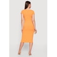 thumbnail image 3 of Women's Rib Knit Short Sleeve Square Neck Midi Dress, 3 of 3