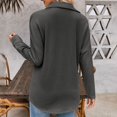 thumbnail image 4 of Olyvenn Stylish Womens Shacket Casual Button Down Shirts Loose Boyfriend Shirt Jackets Tops Jacquard Lightweight Long Sleeve Shirts Fall Tops Fashion Dark Gray 8, 4 of 8