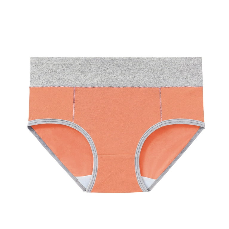 HUPOM Seamless Underwear For Women Womens Silk Panties High waist Elastic  Waist Solid Briefs Multicolor 3XL
