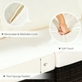 thumbnail image 4 of Costway 7PCS Patio Rattan Furniture Set Fire Pit Table Cover Cushion Off White, 4 of 8