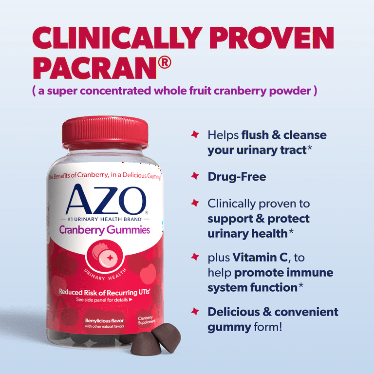 AZO Cranberry Urinary Gummies Helps Cleanse Protect with