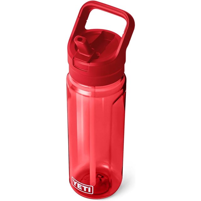 YETI Yonder 750 ml/25 oz Water Bottle with Yonder Straw Cap, Rescue Red