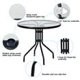 thumbnail image 4 of Patiojoy 32" Round Garden Bar Glass Table Patio Umbrella Deck Outdoor Furniture, 4 of 7