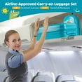 thumbnail image 4 of Costway 16" Carry-on Suitcase & 13" Backpack with 4 Spinner Wheels & Telescopic Handle With dinosaur pattern, 4 of 10