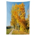thumbnail image 3 of Ambesonne Fall Tablecloth Rectangular Table Cover, Maple Trees Countryside, 52"x70", Pale Blue Yellow Green, 3 of 4