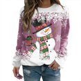 thumbnail image 1 of New Christmas Moose Print Ladies T-shirt Cotton Kawaii Cartoon Style Sweater Autumn O Neck Oversized Long Sleeve Female Pullover, 1 of 4
