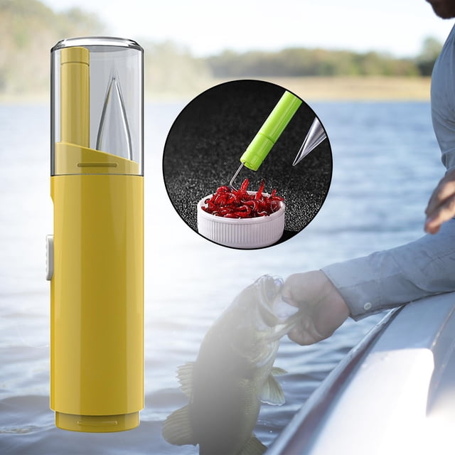 Herramienta para anillar cebo, herramienta para anillar cebo, para combinar, pesca gruesa, aparejos de lombrices de tierra Amarillo