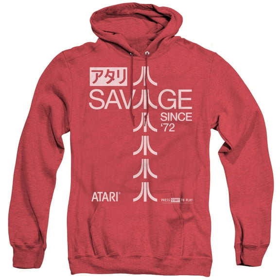 Atari Savage 72 Adult Heather Hoodie Sweatshirt Red