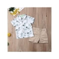 thumbnail image 3 of Hirigin Toddler Baby Boy Summer Outfit Set Coconut Tree Print Short Sleeve Button Down Shirt and Button Shorts 1-6 Years Clothes, 3 of 7