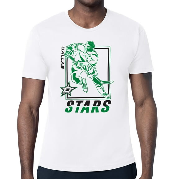 Men's Starter White Dallas Stars Player Grid T-Shirt