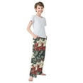 thumbnail image 3 of FORMRS Boys Pajama Pants with Pockets Size 9-10Y Kids Lounge Sleep Bottoms, White Christmas Leaves, 3 of 8