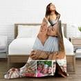 thumbnail image 3 of Custom Blanket with Photo Text Personalized Flannel Throw Blanket Customized Picture Blanket for Adult Kid Birthday Christmas Halloween Fathers Mothers Valentines Day Gift 40"X30", 3 of 6
