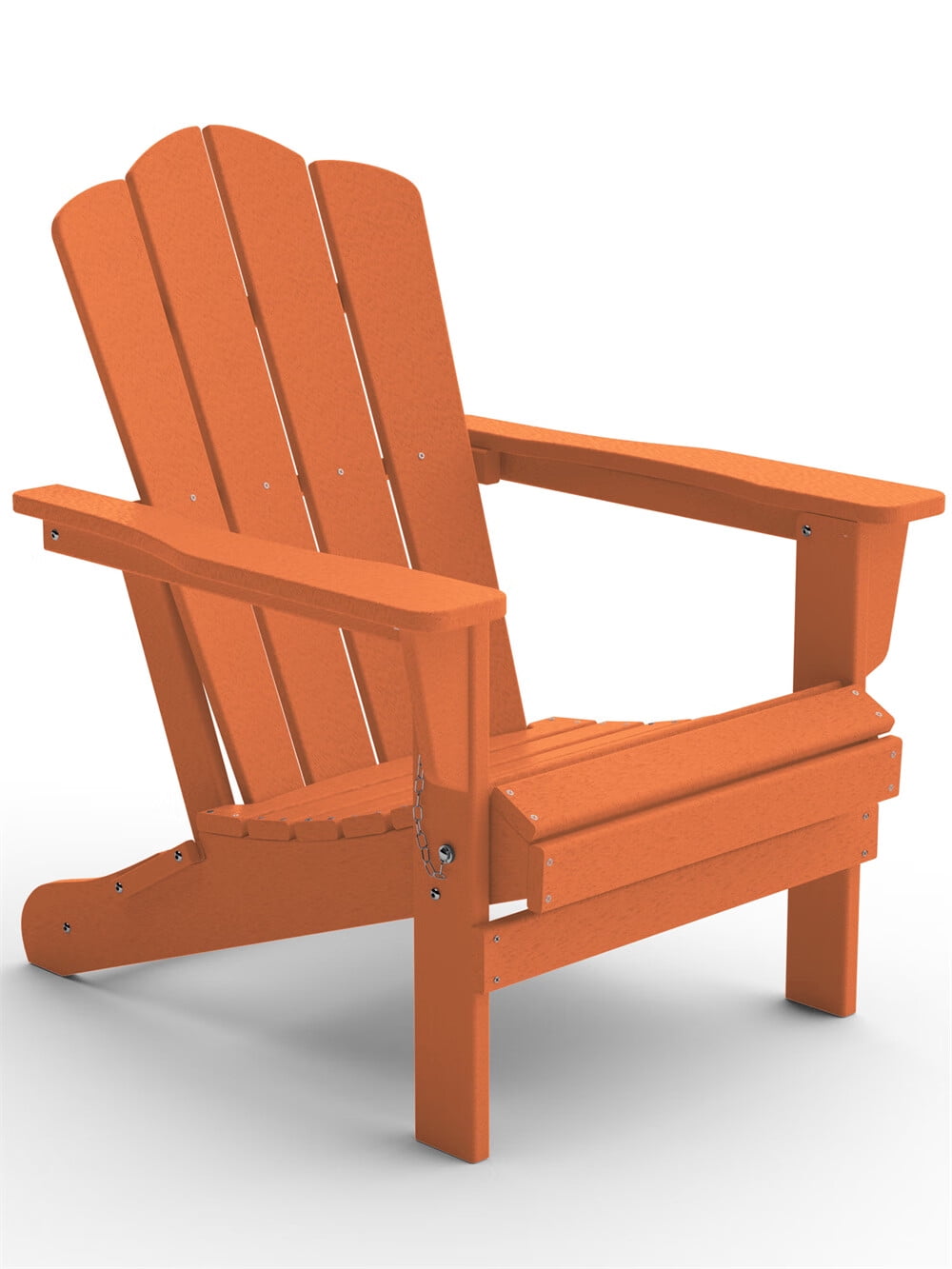 VOUA Folding Adirondack Chair Resin Outdoor Patio Furniture, Orange