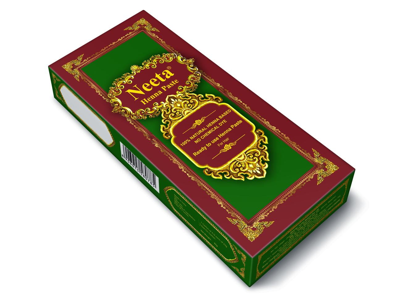 Neeta 12 Pack Ready to Use Henna Cream Paste for Hair, Reddish Brown Color, Perfect Hair Coloring Cream
