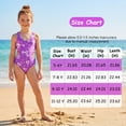 thumbnail image 4 of Girls One Piece Swimsuits Girls Bathing Suits Size 10-12 Cute Heart Pattern Purple, 4 of 7