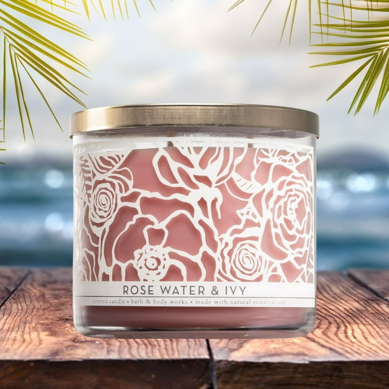 Bath and Body Works Rose Water & Ivy Scented Candle 3-Wick (14.5