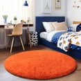 thumbnail image 3 of SARAG Round Rug for Bedroom,Super Fluffy Circle Rugs for Baby Nursery,Furry Carpet for Children Kids Room,Cute Soft Shaggy Area Rug for Girls Home Decor For Dorm,4x4ft,Orange, 3 of 8