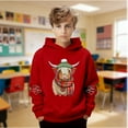 thumbnail image 2 of Kids Hoodie Unisex Casual Cute Sweatshirts Highland Cattle Print Long Sleeve Fall Pullover, 2 of 8