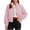 A05-Pink, variant on Womens Gingham Cropped Jacket Long Sleeve Zip Up Casual Plaid Coat Fall Bomber Jackets