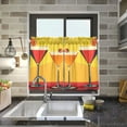 thumbnail image 4 of Yayeee Kitchen Curtains Tier Pair Light Filtering 27"x24" Rod Pocket Short Cafe Window Panel, Orange Cocktails, 4 of 7
