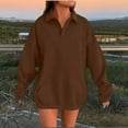 thumbnail image 3 of Jalioing Oversized Sweatshirts for Women Solid Long Sleeve Collared Pullover Shirts with Pocket Fashion Tops, 3 of 4