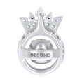thumbnail image 2 of 925 Sterling Silver Mens Cubic-Zirconia Crown Charm Pendant, 2 of 4