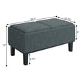 thumbnail image 4 of Convenience Concepts Designs4Comfort Pouf en Bois de Brent en Tissu de Lin Gris, 4 of 8