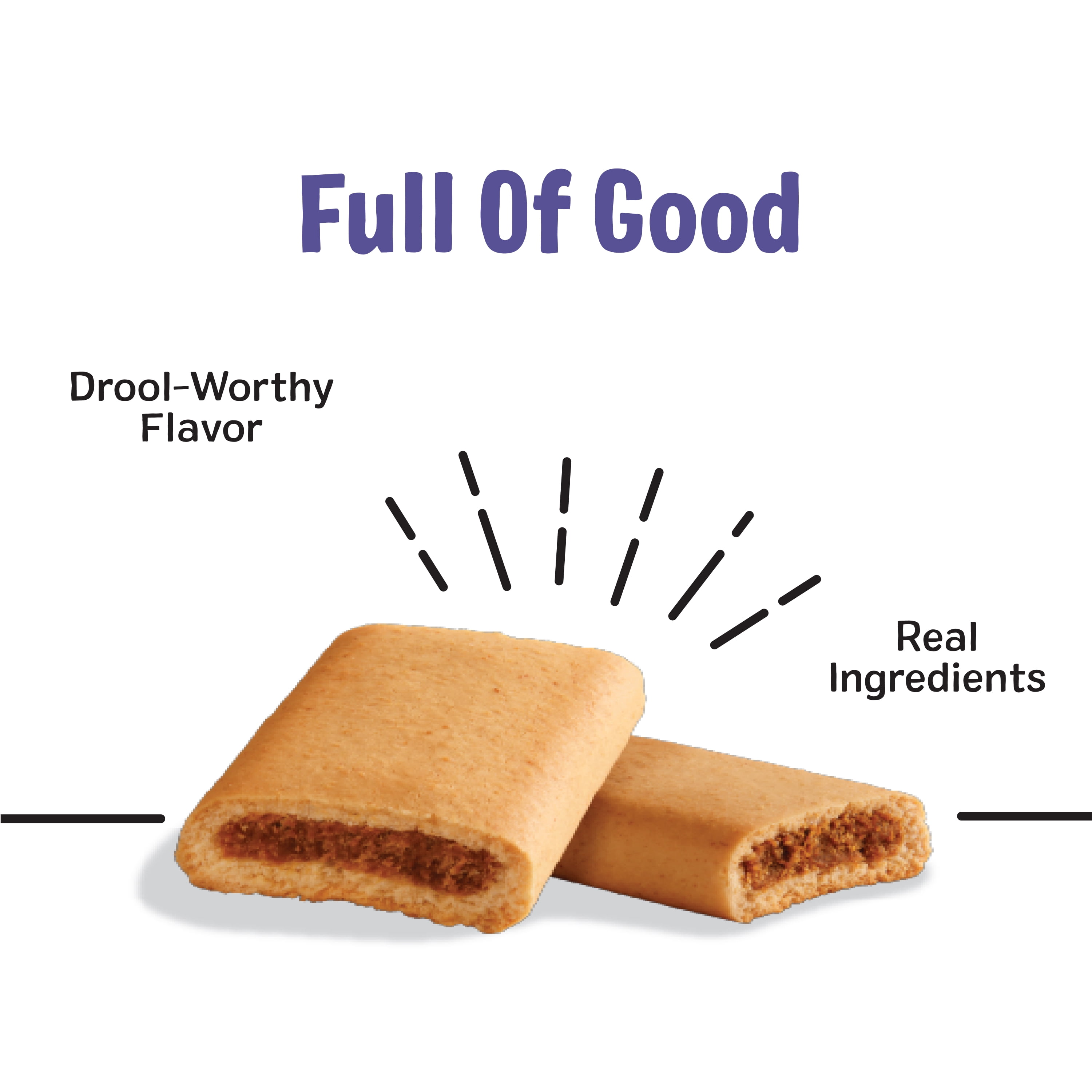 (24 pack) Three Dog Bakery Double Rewards Apple & Cheese Soft & Chewy Treats for Dogs, 10oz
