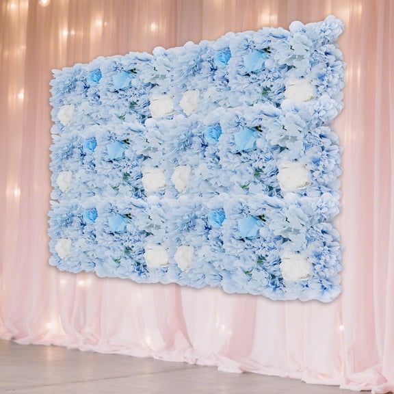 12* Artificial Flower Wall Panels, Artificial Flower Wall Backdrop, Artificial Flower Wall Panels 38*38m/15*15in Blue