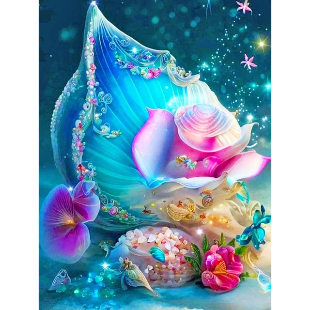 Pintura de Diamante 5D Cgtredaw Bricolaje Fantasía Rosa Conchas