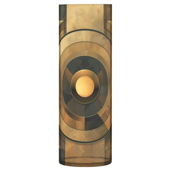 Clear Flower Vase Centerpieces Plastic Cylindrical Vases Home Wedding Decor 4"x12" Abstract Olive Brown Geometric