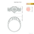 thumbnail image 4 of ANGARA Natural Diamond Heart Ring with Leaf Motifs in 14K White Gold for Women (Size-2.3mm| Color-G| Clarity-VS2) | April Birthstone, Anniversary, Jewelry Gift for Women | Natural Diamond Ring, 4 of 9