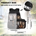 thumbnail image 4 of Yspwyqan Kids Backpack Set for Elementary, Three Running Horses Backpack Set with Lunch Box and Water Bottle Bag, 17" Double Zip Trendy Bookbag for Middle School Ages 8-15, 4 of 7