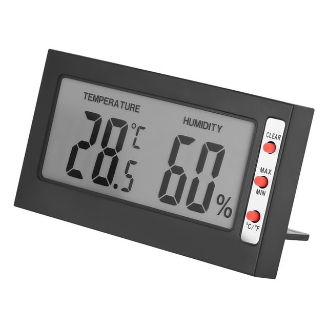 Higrómetro Termómetro LCD digital portátil BuyWeek Negro