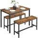 thumbnail image 5 of VASAGLE Juego de Mesa de Comedor y 2 Sillas, Juego de 3 Piezas, Mesa de 70 x 110 x 75 cm, 2 Taburetes de 30 x 97 x 50 cm Cada Uno, Industrial, Marco de Acero, Marrón Rústico y Negro KDT070B01, 5 of 8