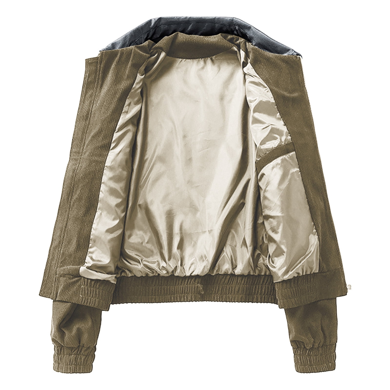 FNFYFH Men Barn Jackets with Faux Leather Collar Big and Tall Bomber Jacket Lightweigh Zip Up Stylish Fall Coat Biker Coats