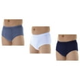 thumbnail image 1 of 3-Pack Men's Assorted White, Navy, Gray Super Absorbency Washable Reusable Incontinence Briefs Small (Waist 30-32"), 1 of 12