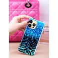 thumbnail image 3 of FINCIBO Soft TPU Clear Case Slim Protective Cover for Apple iPhone 14 Pro Max 6.7" 2022, Blue Glitter Sparkle With Black Blue Glitter Zebra, 3 of 3