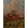thumbnail image 2 of Edgar Samuel Paxson 15x18 Gold Ornate Wood Frame and Double Matted Museum Art Print Titled - Covered Wagon (1908), 2 of 4
