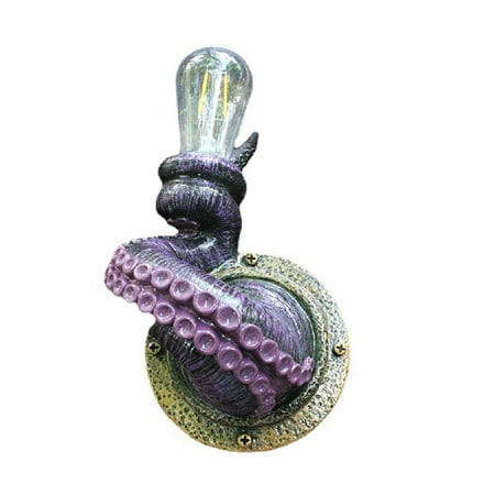 

EVEXPLO Octopus Claw Electric Wall Light Decor Antique Tentacle Bulb Lamp Resin Ornament