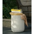 thumbnail image 5 of LuxenHome Gray Cement and Faux Wood Top Indoor Outdoor Side and End Table with Storage, 5 of 7
