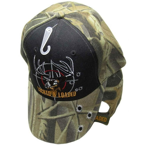 Locked and Loaded Bullet Deer Hunter Black Camouflage Embroidered Hat Cap 901