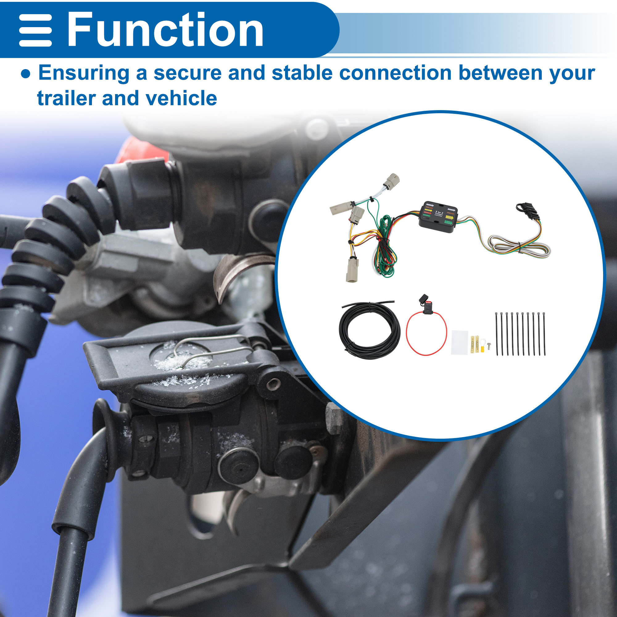 Unique Bargains 4 Pin Trailer Wiring Harness No.56436 for Ford Edge SE 2019-2024