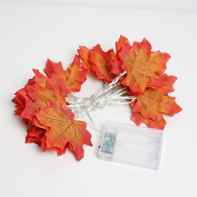6.56ft 20LEDs Christmas Fairy String Lights Halloween Maple Leaf Shaped