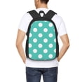 thumbnail image 4 of Fotbe Teal Turquoise And White Polka Dot Mochila para Hombre y Mujer - Tela Oxford 600D Resistente - Mochila Impermeable de Gran Capacidad para Escuela, Viajes y Senderismo, 4 of 6