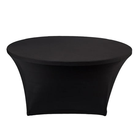 

Round Tablecloth Fitted Stretch Elastic Table Cover 120x75cm Black 120x75cm