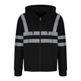 thumbnail image 4 of M-4X Plus Size Work Jackets for Men Big & Tall Fleece Lined Zip Up Hoodies Reflective Long Sleeve Color Block Thermal Warm Outerwear Sweatshirts, 4 of 4