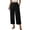 Black, variant on LPZOOGU Women's Solid Color High-Waist Wide-Leg Cropped Pants Casual Button Pocket Straight-Leg Trousers for Spring & Summer
