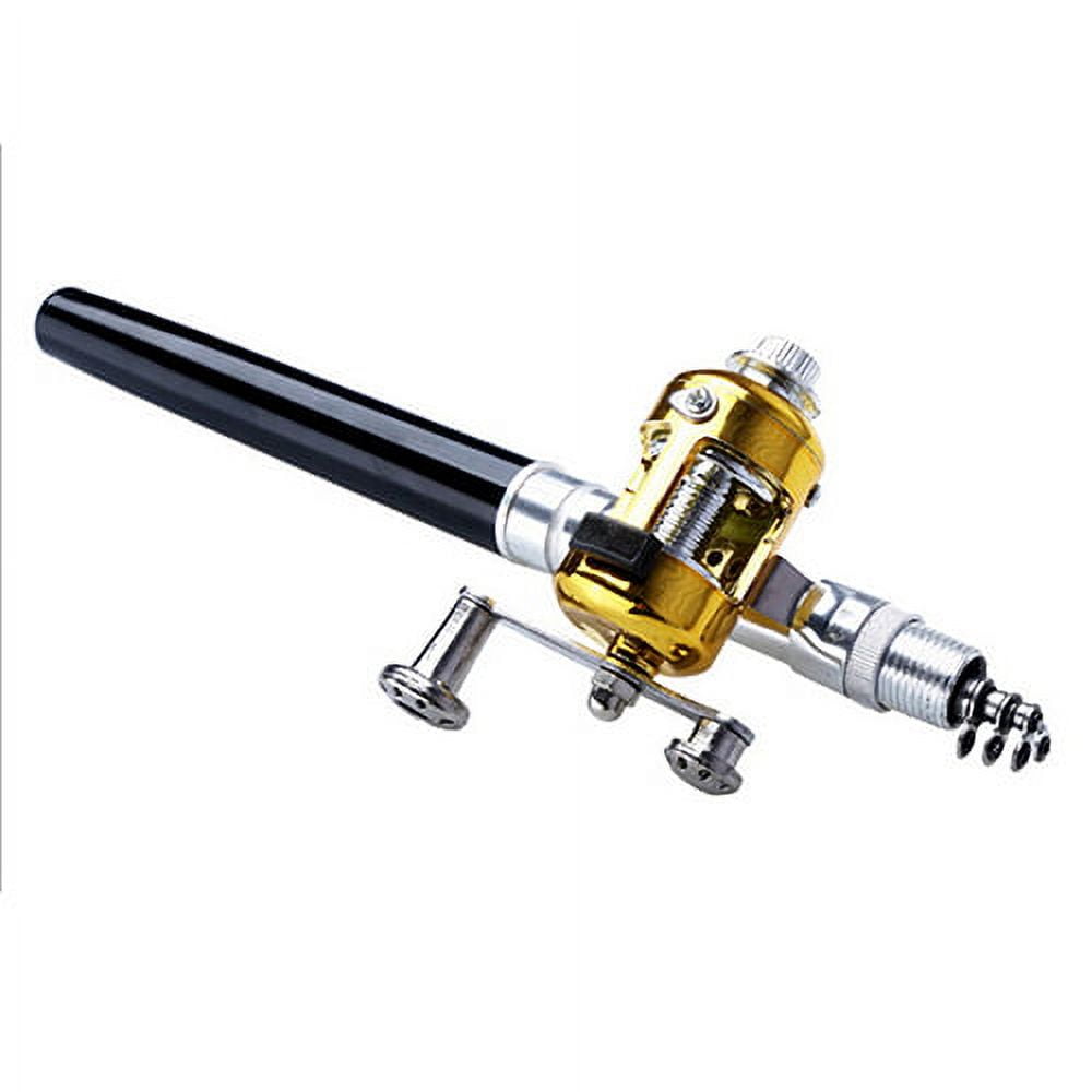 Opolski Mini Portable Fish Pen Shape Spinning Pole Aluminum Alloy Telescopic Fishing Rod